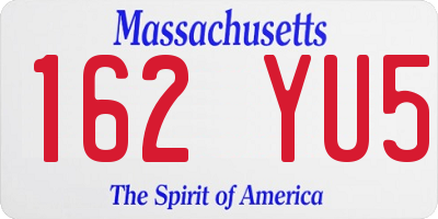 MA license plate 162YU5