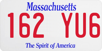 MA license plate 162YU6