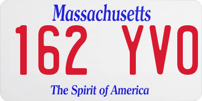 MA license plate 162YV0