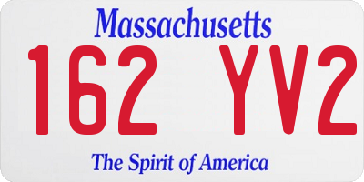 MA license plate 162YV2