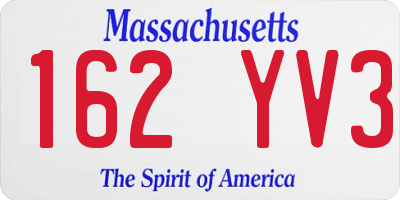 MA license plate 162YV3