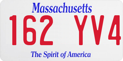 MA license plate 162YV4
