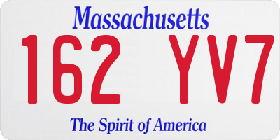 MA license plate 162YV7