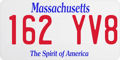 MA license plate 162YV8
