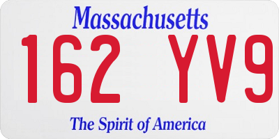 MA license plate 162YV9