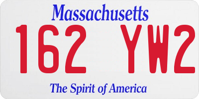 MA license plate 162YW2