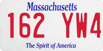 MA license plate 162YW4