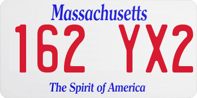 MA license plate 162YX2