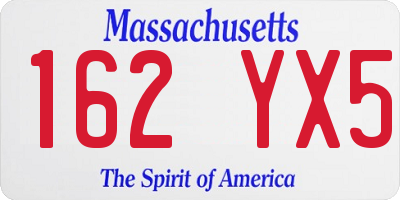 MA license plate 162YX5