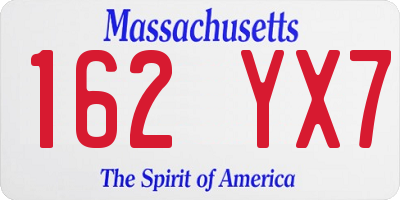 MA license plate 162YX7