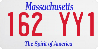 MA license plate 162YY1