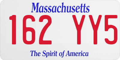 MA license plate 162YY5