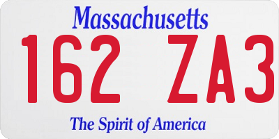 MA license plate 162ZA3