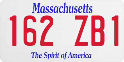 MA license plate 162ZB1