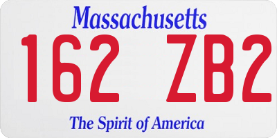 MA license plate 162ZB2