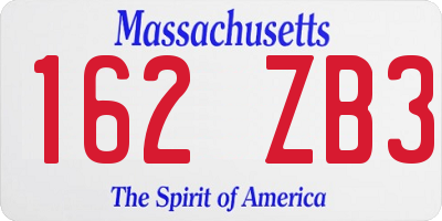 MA license plate 162ZB3