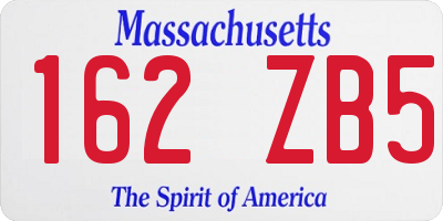 MA license plate 162ZB5