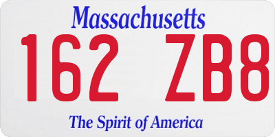 MA license plate 162ZB8