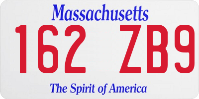 MA license plate 162ZB9