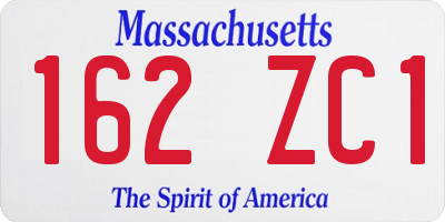 MA license plate 162ZC1