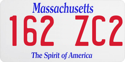 MA license plate 162ZC2