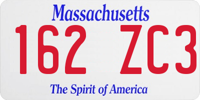 MA license plate 162ZC3