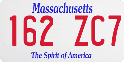MA license plate 162ZC7