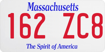 MA license plate 162ZC8