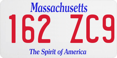 MA license plate 162ZC9