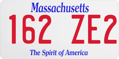 MA license plate 162ZE2