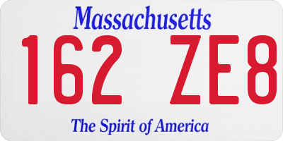 MA license plate 162ZE8