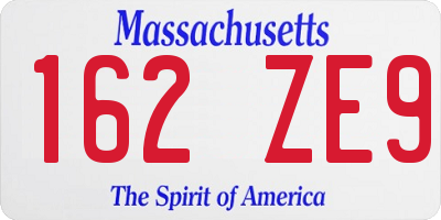 MA license plate 162ZE9