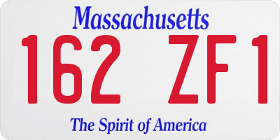 MA license plate 162ZF1