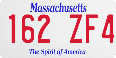 MA license plate 162ZF4