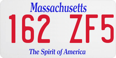 MA license plate 162ZF5