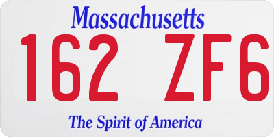 MA license plate 162ZF6