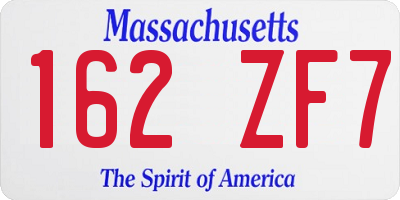MA license plate 162ZF7