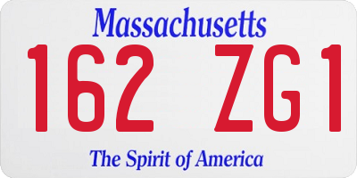 MA license plate 162ZG1