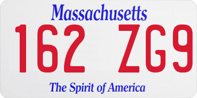 MA license plate 162ZG9