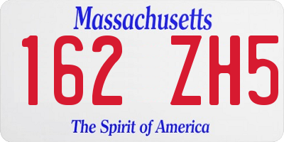 MA license plate 162ZH5