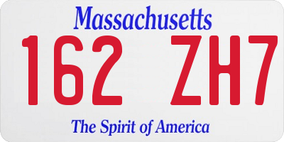 MA license plate 162ZH7