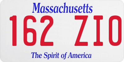 MA license plate 162ZI0