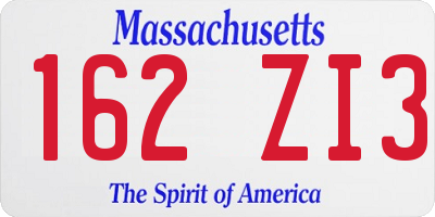 MA license plate 162ZI3
