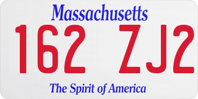MA license plate 162ZJ2