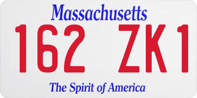 MA license plate 162ZK1