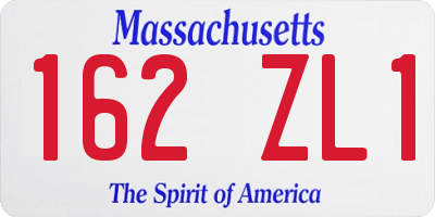 MA license plate 162ZL1