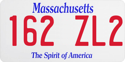 MA license plate 162ZL2