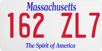 MA license plate 162ZL7