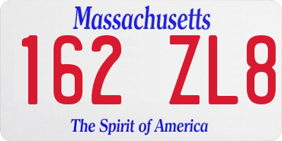 MA license plate 162ZL8