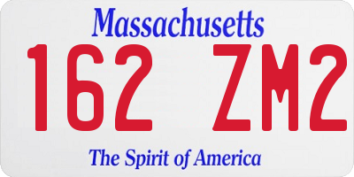 MA license plate 162ZM2
